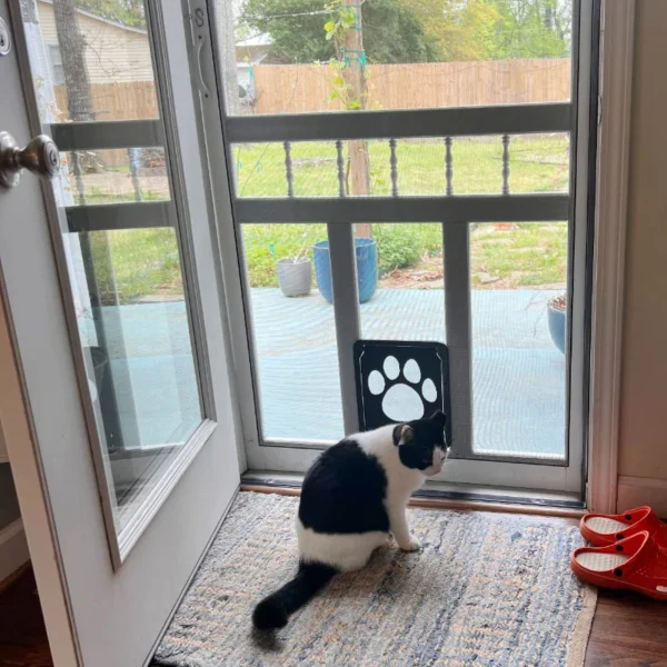Pet Door New Safe Lockable Magnetic Screen Outdoor Dogs Cats Window Gate House Enter Freely Fashion Pretty Garden Easy Install - Image 2