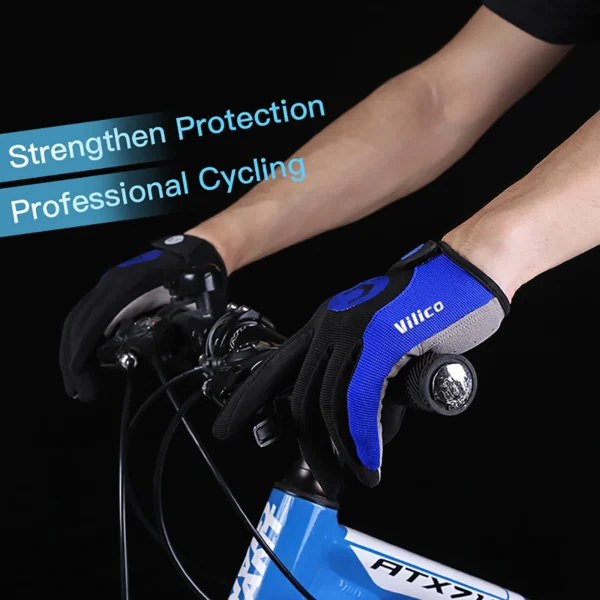 Cycling Anti-slip Full Finger Gloves MTB Bike Bicycle Gloves Pad Men Women Breathable Anti-shock Sports Gloves - Image 5