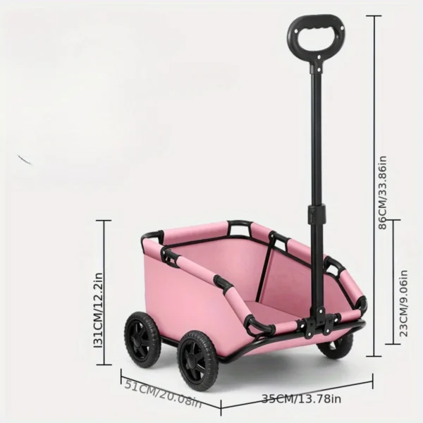 Pet Vehicle Foldable Small Pet Stroller 4 Wheels Travel Cat Cart Rolling Cat Carrier Dog Carriage Suitable for Kittens Puppies - Image 2
