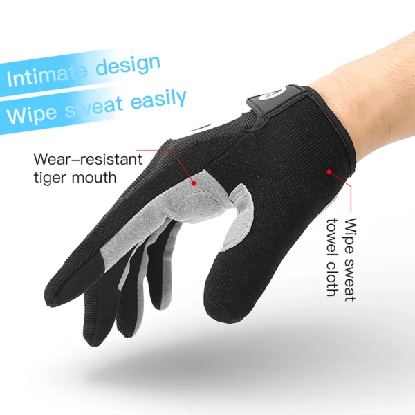 Cycling Anti-slip Full Finger Gloves MTB Bike Bicycle Gloves Pad Men Women Breathable Anti-shock Sports Gloves - Image 3