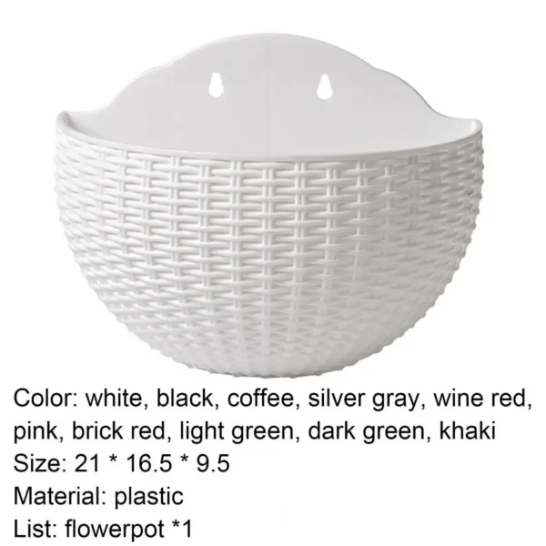 Flower Pot Exquisite Wall-mounted Plastic Wall Hanging Basket Flowerpot for Outdoor Garden Balcony Planter Bucket Home Decor New - Image 6
