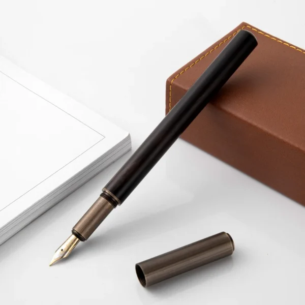 Luxury Retro Wood Bronze Fountain Pen Office Business Writing Art Calligraphy Ink Pens 0.5mm School Student Stationery Gifts - Image 3