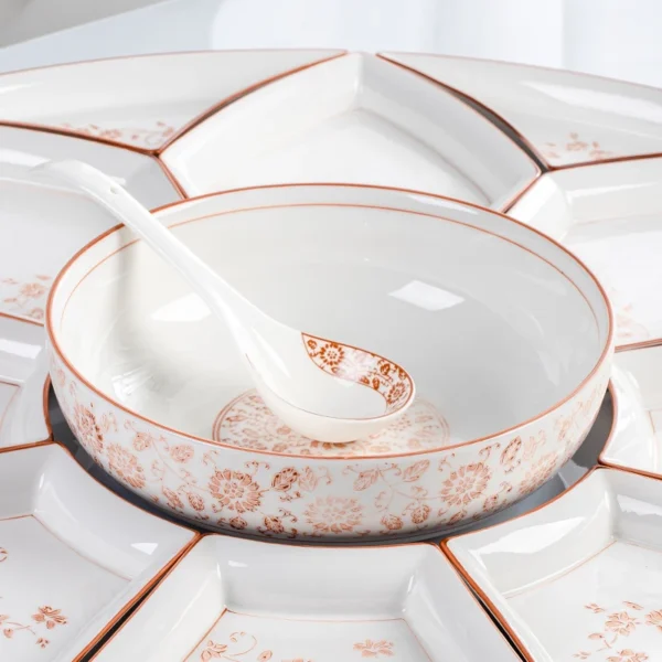 Vintage Ceramic Plate Set Microwaveable Dining Bowls Home Dinnerware Plates Set Dishes Full Tableware Pratos De Jantar Dishes - Image 5