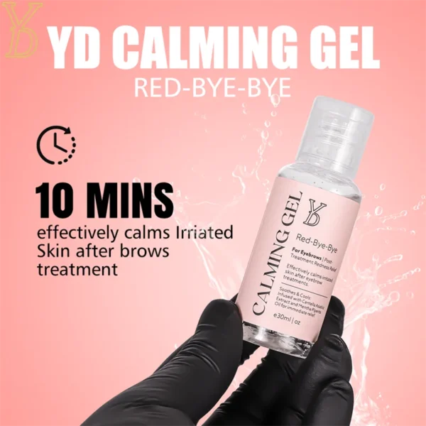 YD Calming Gel for Eyebrows Redness Relief and Promote Recovery Transparent Gel Removal Red Relieve Redness Repair Agent 30ML - Image 2