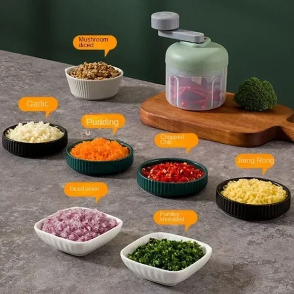 Multifunctional Vegetable Chopper Small Food Processor Manual Hand-Cranked Food Chopper Mincer Tool Garlic Kitchen Gadgets - Image 4