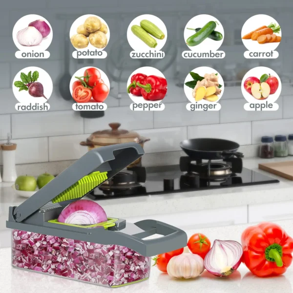 16 in 1 Multifunctional Vegetable Chopper Handle Food Grate Food Chopper Vegetable Slicer Dicer Cut Kitchen Items cocina - Image 3