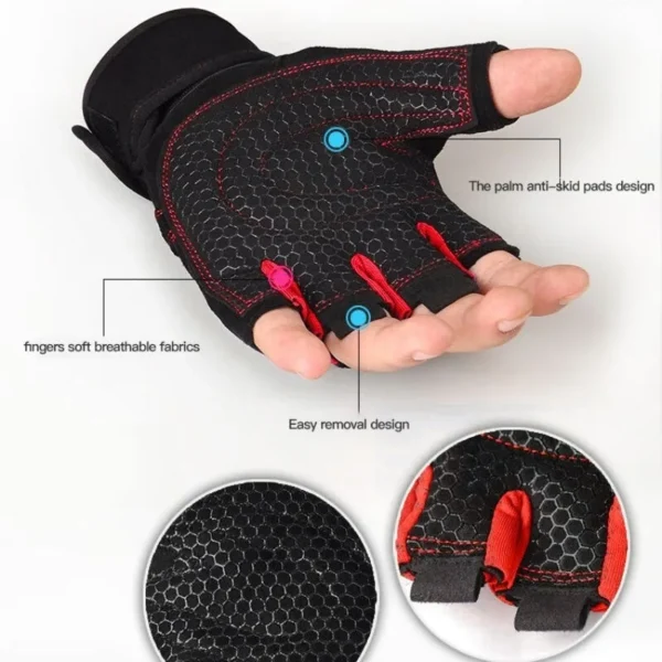 Gym Gloves for Men Women Fitness Weight Lifting Wristband Gloves Body Building Training Sports Exercise Cycling Glove Shockproof - Image 4