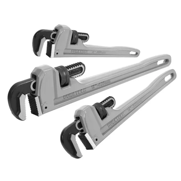Heavy Duty Aluminum Pipe Wrench Set 10" 14" 18" Adjustable Plumbing Exceed GGG Standard